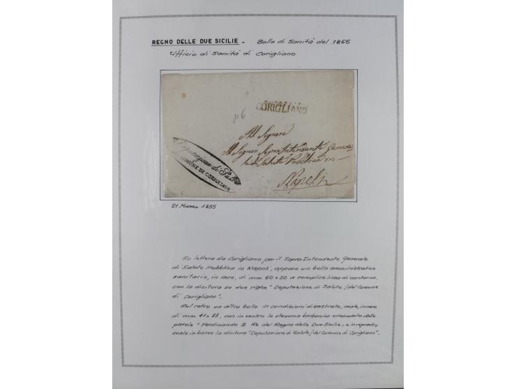 SIZILIEN: 1826/83, 26 Briefe und Dokumente beider Sizilien, dabei Liste illegaler Händler (Hebammen und Aderlassanbieter) im 