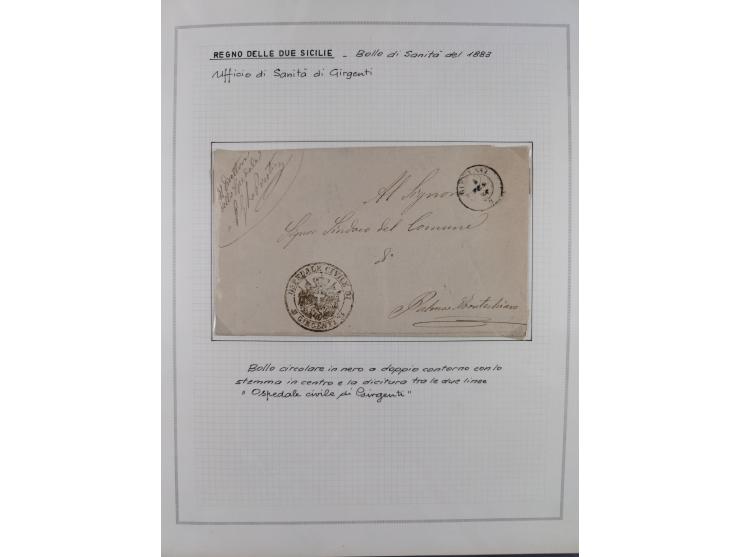 SIZILIEN: 1826/83, 26 Briefe und Dokumente beider Sizilien, dabei Liste illegaler Händler (Hebammen und Aderlassanbieter) im 