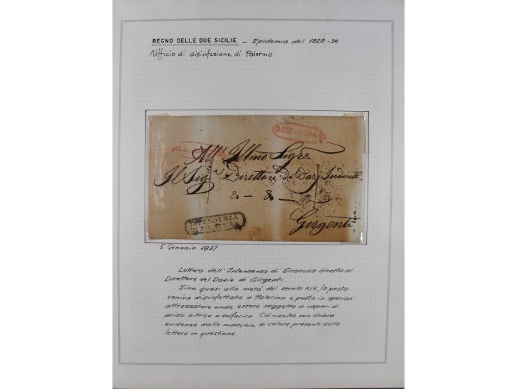 SIZILIEN: 1826/83, 26 Briefe und Dokumente beider Sizilien, dabei Liste illegaler Händler (Hebammen und Aderlassanbieter) im 