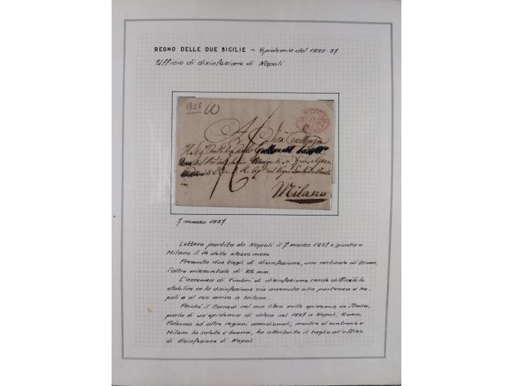 SIZILIEN: 1826/83, 26 Briefe und Dokumente beider Sizilien, dabei Liste illegaler Händler (Hebammen und Aderlassanbieter) im 