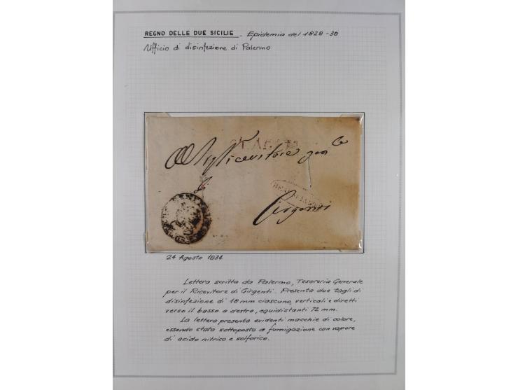 SIZILIEN: 1826/83, 26 Briefe und Dokumente beider Sizilien, dabei Liste illegaler Händler (Hebammen und Aderlassanbieter) im 