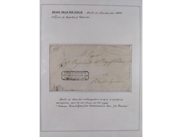 SIZILIEN: 1826/83, 26 Briefe und Dokumente beider Sizilien, dabei Liste illegaler Händler (Hebammen und Aderlassanbieter) im 