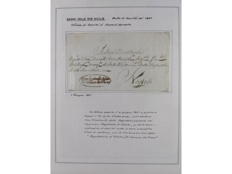 SIZILIEN: 1826/83, 26 Briefe und Dokumente beider Sizilien, dabei Liste illegaler Händler (Hebammen und Aderlassanbieter) im 
