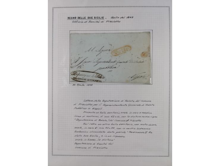 SIZILIEN: 1826/83, 26 Briefe und Dokumente beider Sizilien, dabei Liste illegaler Händler (Hebammen und Aderlassanbieter) im 