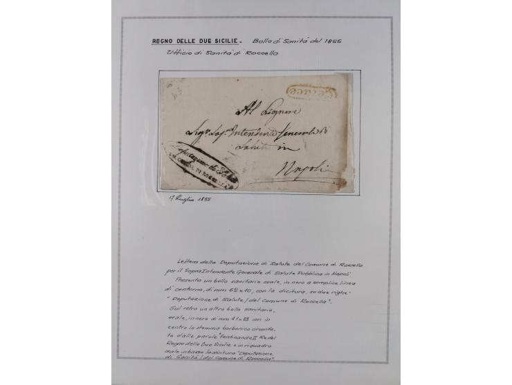 SIZILIEN: 1826/83, 26 Briefe und Dokumente beider Sizilien, dabei Liste illegaler Händler (Hebammen und Aderlassanbieter) im 