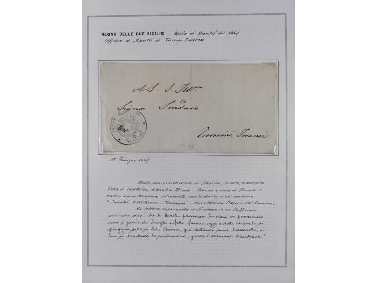 SIZILIEN: 1826/83, 26 Briefe und Dokumente beider Sizilien, dabei Liste illegaler Händler (Hebammen und Aderlassanbieter) im 