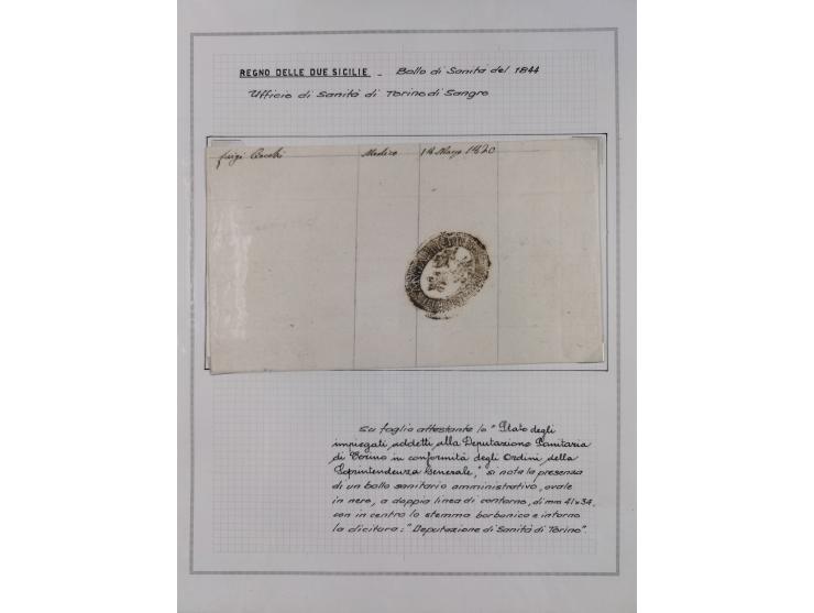 SIZILIEN: 1826/83, 26 Briefe und Dokumente beider Sizilien, dabei Liste illegaler Händler (Hebammen und Aderlassanbieter) im 