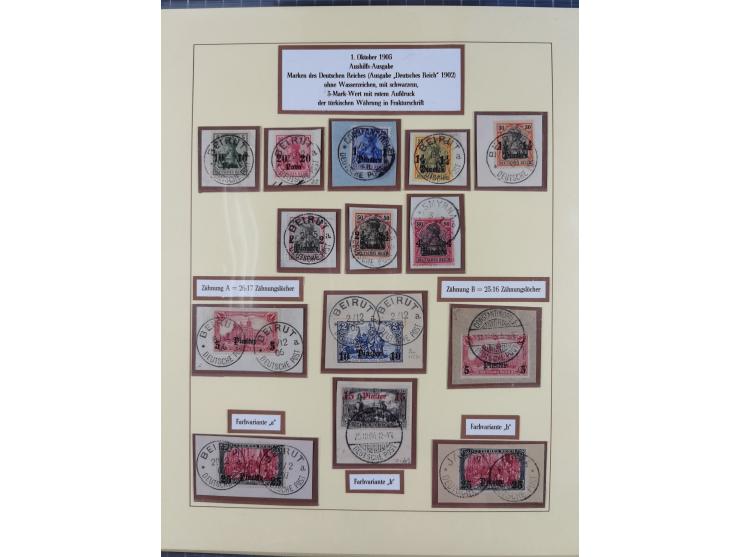 1884/1908, in den Hauptnummern überkomplette Sammlung auf Briefstücken mit zusätzlich u.a. Mi.-Nr. 23I/II (sign. Mansfeld), 1