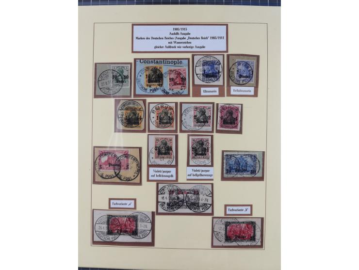 1884/1908, in den Hauptnummern überkomplette Sammlung auf Briefstücken mit zusätzlich u.a. Mi.-Nr. 23I/II (sign. Mansfeld), 1