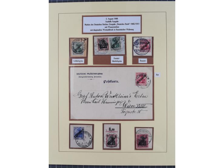 1884/1908, in den Hauptnummern überkomplette Sammlung auf Briefstücken mit zusätzlich u.a. Mi.-Nr. 23I/II (sign. Mansfeld), 1