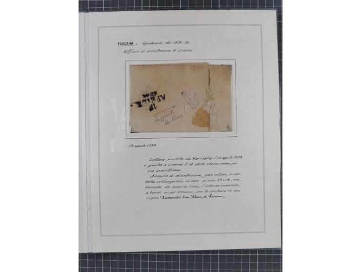 TOSKANA: 1803/1893, 17 Briefe und Dokumente aus dem 19. Jahrhundert inkl. Ra2 "LAZZERETTO SAN / ROCCO DI LIVORNO” der Quarant