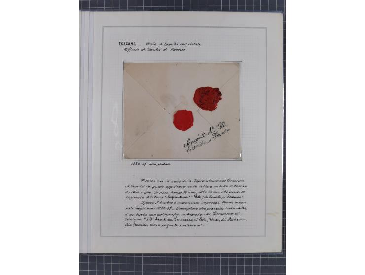 TOSKANA: 1803/1893, 17 Briefe und Dokumente aus dem 19. Jahrhundert inkl. Ra2 "LAZZERETTO SAN / ROCCO DI LIVORNO” der Quarant