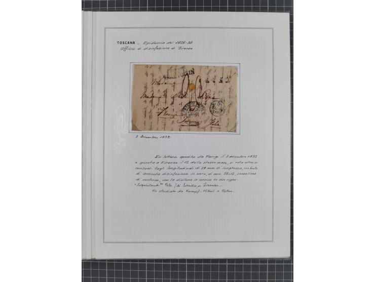 TOSKANA: 1803/1893, 17 Briefe und Dokumente aus dem 19. Jahrhundert inkl. Ra2 "LAZZERETTO SAN / ROCCO DI LIVORNO” der Quarant