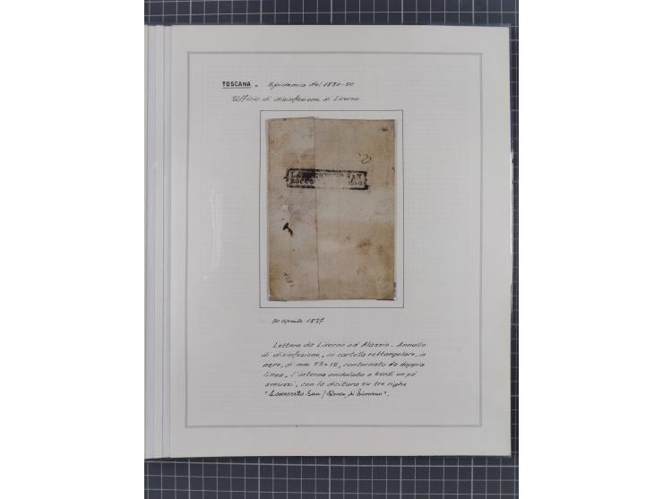 TOSKANA: 1803/1893, 17 Briefe und Dokumente aus dem 19. Jahrhundert inkl. Ra2 "LAZZERETTO SAN / ROCCO DI LIVORNO” der Quarant