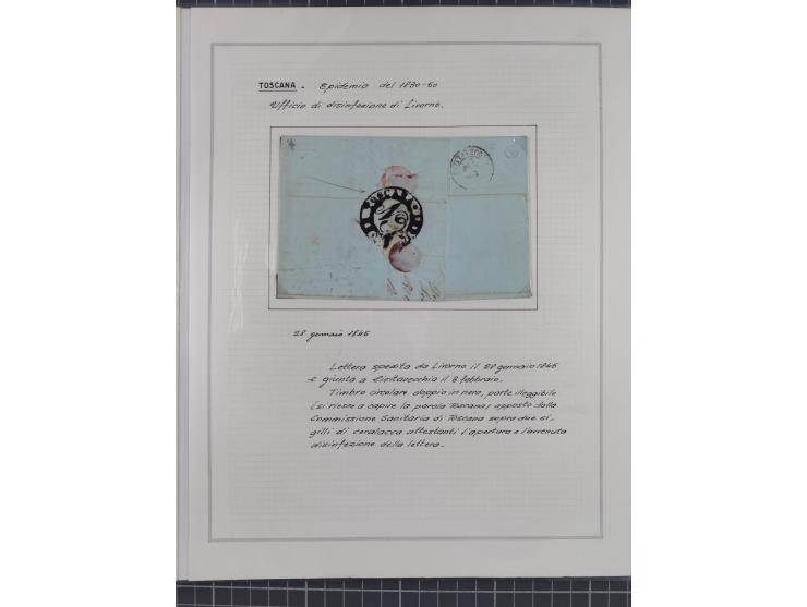 TOSKANA: 1803/1893, 17 Briefe und Dokumente aus dem 19. Jahrhundert inkl. Ra2 "LAZZERETTO SAN / ROCCO DI LIVORNO” der Quarant