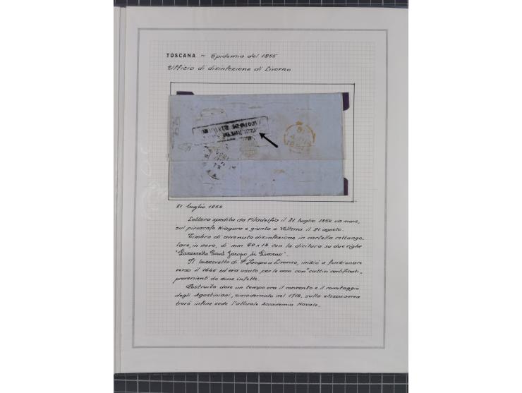 TOSKANA: 1803/1893, 17 Briefe und Dokumente aus dem 19. Jahrhundert inkl. Ra2 "LAZZERETTO SAN / ROCCO DI LIVORNO” der Quarant