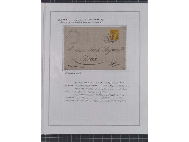 TOSKANA: 1803/1893, 17 Briefe und Dokumente aus dem 19. Jahrhundert inkl. Ra2 "LAZZERETTO SAN / ROCCO DI LIVORNO” der Quarant