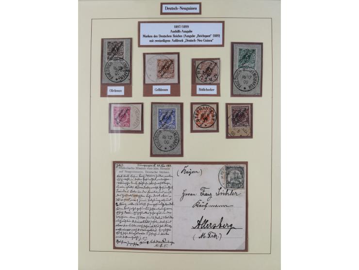 1897/19, in den Hauptnummern kpl. Sammlung auf Briefstücken mit zusätzlich Mi.-Nr. 1b und 1c (mehrfach signiert). Dazu franki