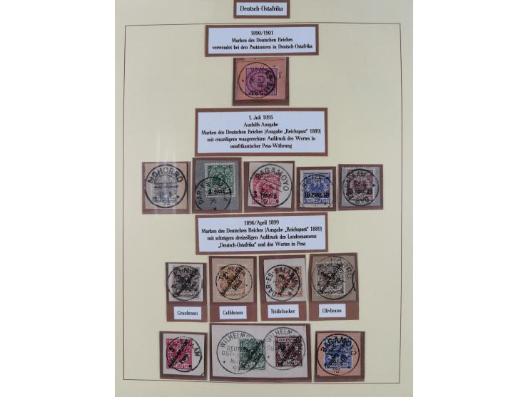 1893/1908, gestempelte Sammlung auf Briefstücken mit kpl. Ausgaben und Farben, in den Hauptnummern über weite Strecken kpl. m