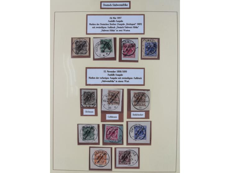 1897/1912, in den Hauptnummern praktisch kpl. Sammlung auf Briefstücken mit wenigen losen Marken. Dabei u.a. Mi.-Nr. 5c (sign