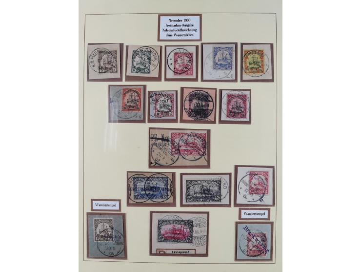 1897/1912, in den Hauptnummern praktisch kpl. Sammlung auf Briefstücken mit wenigen losen Marken. Dabei u.a. Mi.-Nr. 5c (sign