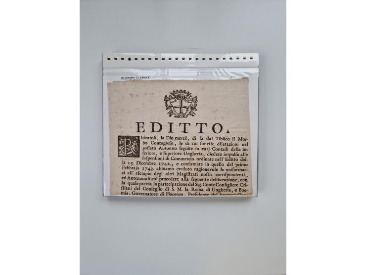 MODENA: 1691/1865, über 140 Briefe und Dokumente, viele mit seltenen Stempeln ab ca. 1806, dabei u.a. Expressbrief an den Bür