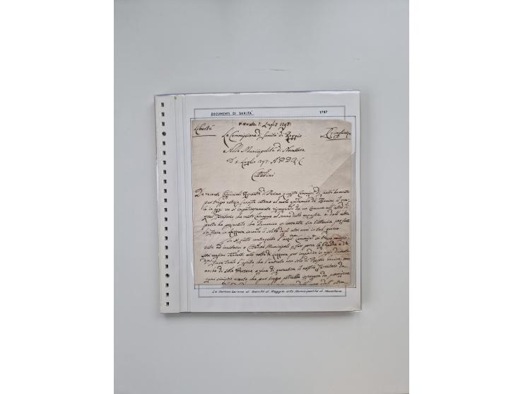 MODENA: 1691/1865, über 140 Briefe und Dokumente, viele mit seltenen Stempeln ab ca. 1806, dabei u.a. Expressbrief an den Bür