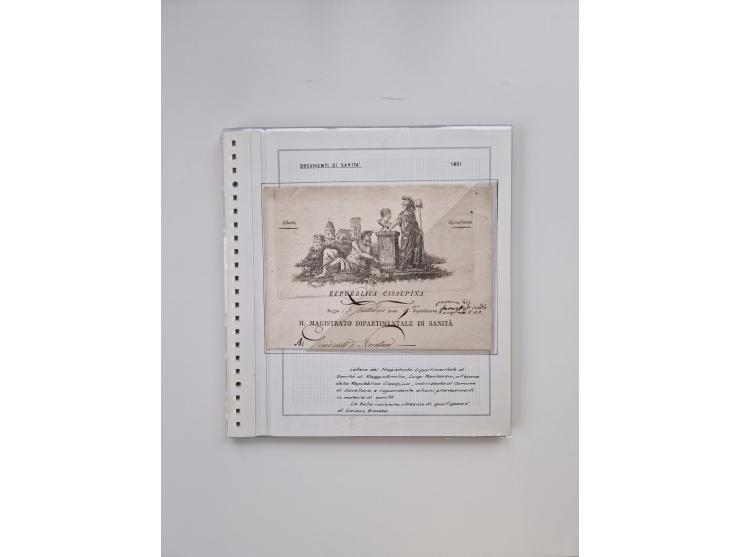 MODENA: 1691/1865, über 140 Briefe und Dokumente, viele mit seltenen Stempeln ab ca. 1806, dabei u.a. Expressbrief an den Bür