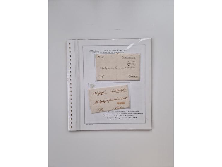 MODENA: 1691/1865, über 140 Briefe und Dokumente, viele mit seltenen Stempeln ab ca. 1806, dabei u.a. Expressbrief an den Bür