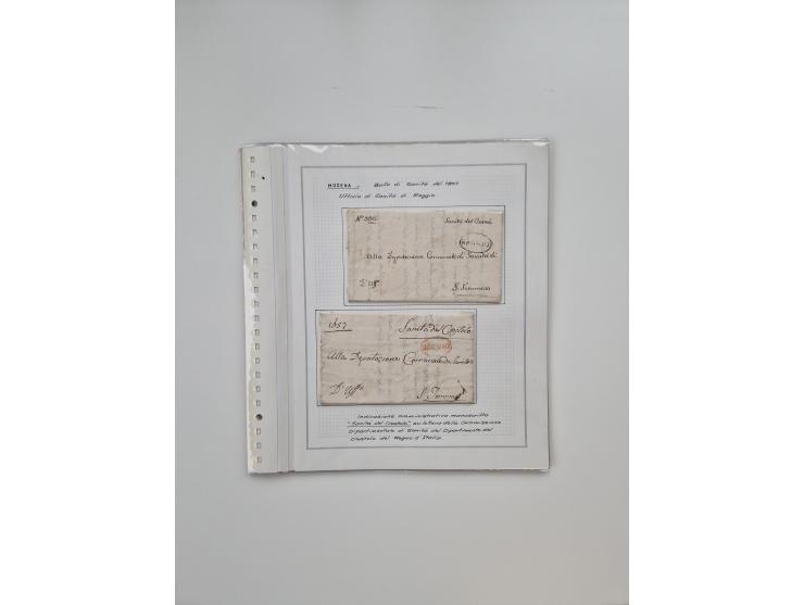 MODENA: 1691/1865, über 140 Briefe und Dokumente, viele mit seltenen Stempeln ab ca. 1806, dabei u.a. Expressbrief an den Bür