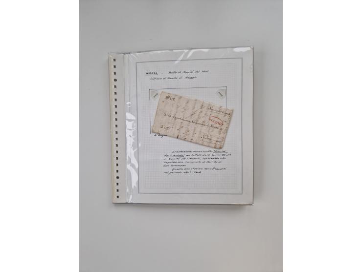MODENA: 1691/1865, über 140 Briefe und Dokumente, viele mit seltenen Stempeln ab ca. 1806, dabei u.a. Expressbrief an den Bür