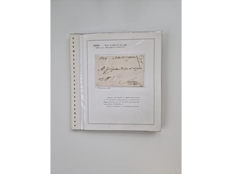 MODENA: 1691/1865, über 140 Briefe und Dokumente, viele mit seltenen Stempeln ab ca. 1806, dabei u.a. Expressbrief an den Bür