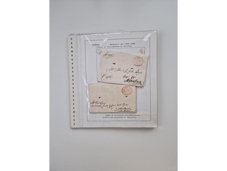 MODENA: 1691/1865, über 140 Briefe und Dokumente, viele mit seltenen Stempeln ab ca. 1806, dabei u.a. Expressbrief an den Bür