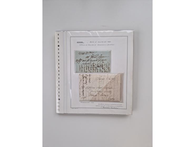 MODENA: 1691/1865, über 140 Briefe und Dokumente, viele mit seltenen Stempeln ab ca. 1806, dabei u.a. Expressbrief an den Bür