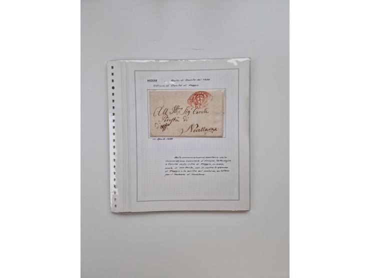 MODENA: 1691/1865, über 140 Briefe und Dokumente, viele mit seltenen Stempeln ab ca. 1806, dabei u.a. Expressbrief an den Bür