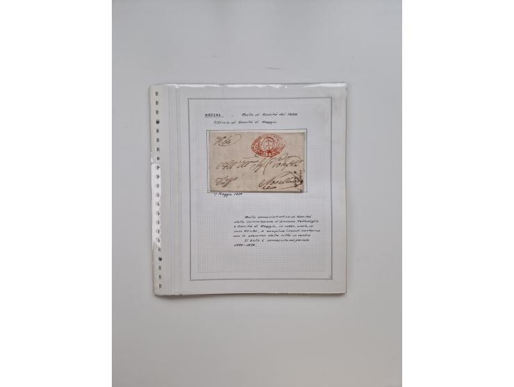 MODENA: 1691/1865, über 140 Briefe und Dokumente, viele mit seltenen Stempeln ab ca. 1806, dabei u.a. Expressbrief an den Bür