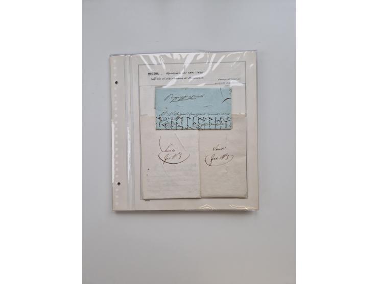 MODENA: 1691/1865, über 140 Briefe und Dokumente, viele mit seltenen Stempeln ab ca. 1806, dabei u.a. Expressbrief an den Bür