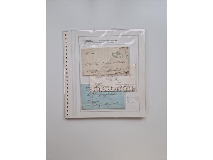 MODENA: 1691/1865, über 140 Briefe und Dokumente, viele mit seltenen Stempeln ab ca. 1806, dabei u.a. Expressbrief an den Bür