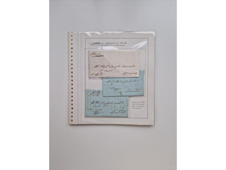 MODENA: 1691/1865, über 140 Briefe und Dokumente, viele mit seltenen Stempeln ab ca. 1806, dabei u.a. Expressbrief an den Bür