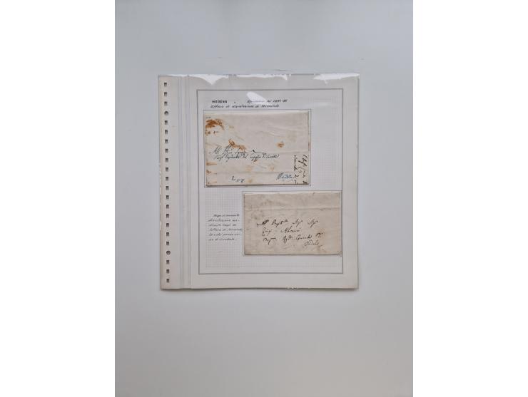 MODENA: 1691/1865, über 140 Briefe und Dokumente, viele mit seltenen Stempeln ab ca. 1806, dabei u.a. Expressbrief an den Bür