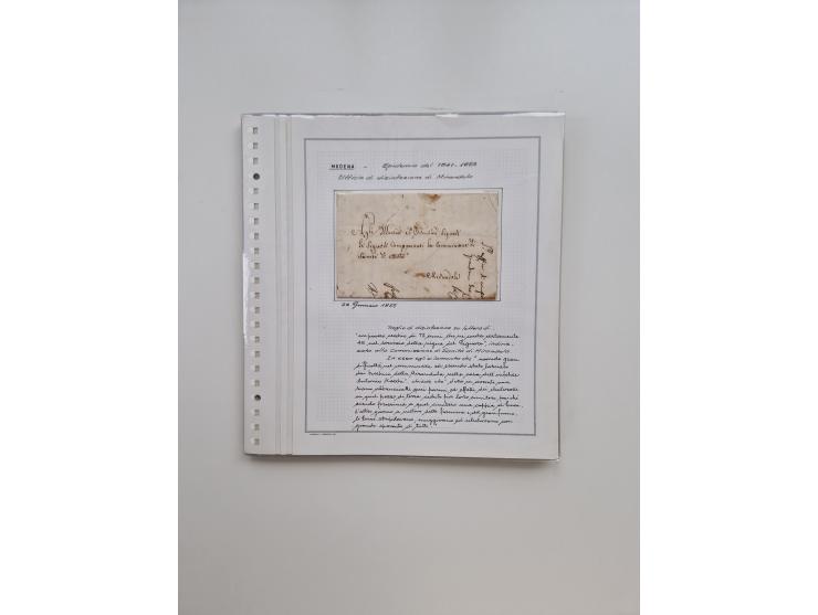 MODENA: 1691/1865, über 140 Briefe und Dokumente, viele mit seltenen Stempeln ab ca. 1806, dabei u.a. Expressbrief an den Bür