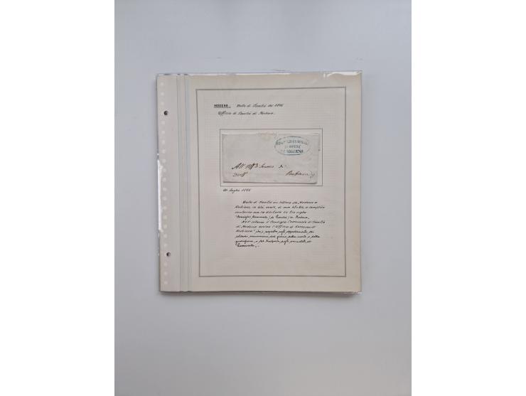 MODENA: 1691/1865, über 140 Briefe und Dokumente, viele mit seltenen Stempeln ab ca. 1806, dabei u.a. Expressbrief an den Bür