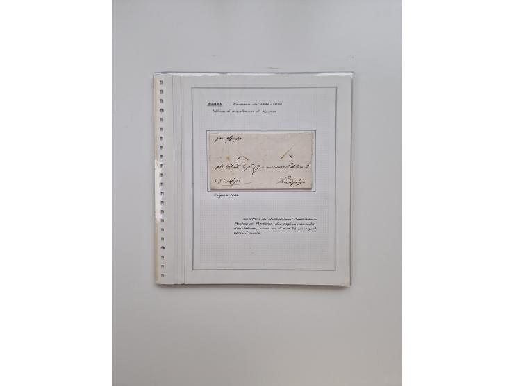 MODENA: 1691/1865, über 140 Briefe und Dokumente, viele mit seltenen Stempeln ab ca. 1806, dabei u.a. Expressbrief an den Bür