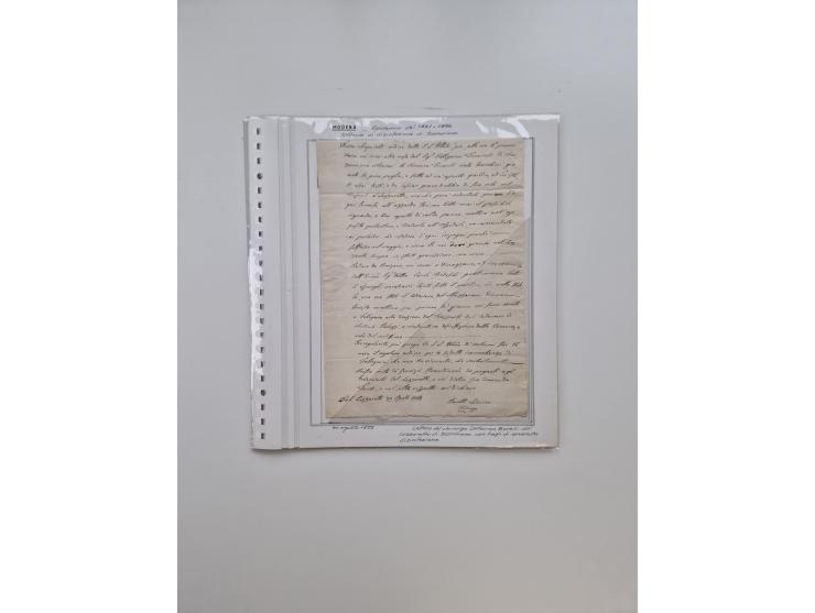 MODENA: 1691/1865, über 140 Briefe und Dokumente, viele mit seltenen Stempeln ab ca. 1806, dabei u.a. Expressbrief an den Bür