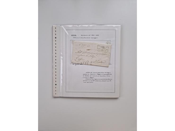 MODENA: 1691/1865, über 140 Briefe und Dokumente, viele mit seltenen Stempeln ab ca. 1806, dabei u.a. Expressbrief an den Bür