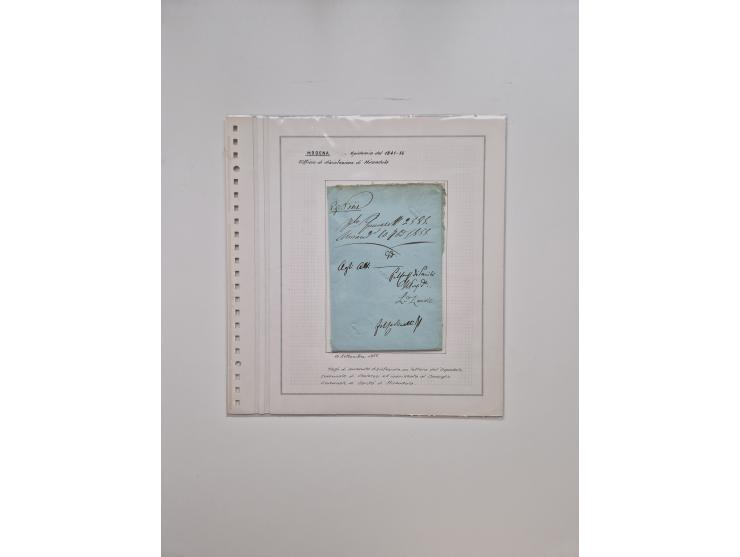 MODENA: 1691/1865, über 140 Briefe und Dokumente, viele mit seltenen Stempeln ab ca. 1806, dabei u.a. Expressbrief an den Bür