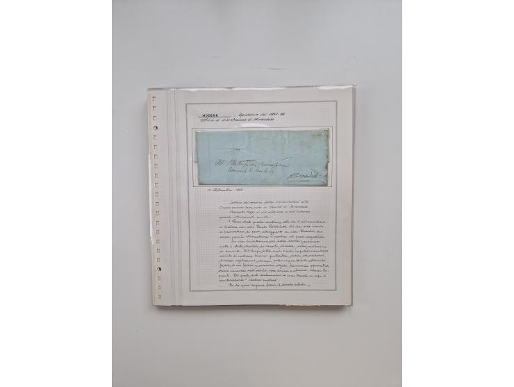 MODENA: 1691/1865, über 140 Briefe und Dokumente, viele mit seltenen Stempeln ab ca. 1806, dabei u.a. Expressbrief an den Bür