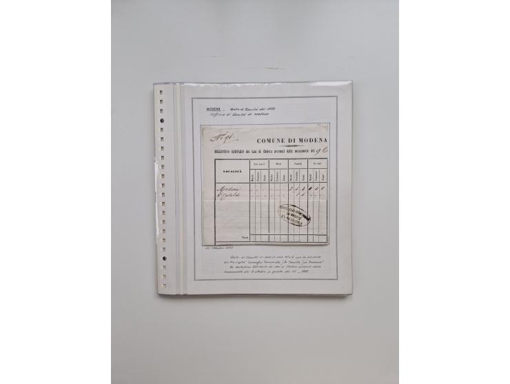 MODENA: 1691/1865, über 140 Briefe und Dokumente, viele mit seltenen Stempeln ab ca. 1806, dabei u.a. Expressbrief an den Bür