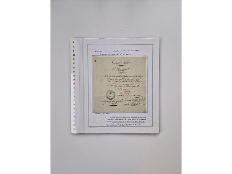 MODENA: 1691/1865, über 140 Briefe und Dokumente, viele mit seltenen Stempeln ab ca. 1806, dabei u.a. Expressbrief an den Bür