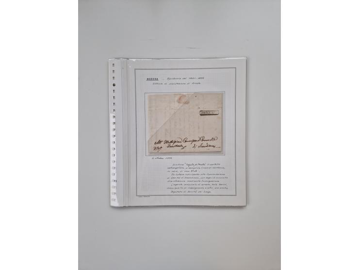 MODENA: 1691/1865, über 140 Briefe und Dokumente, viele mit seltenen Stempeln ab ca. 1806, dabei u.a. Expressbrief an den Bür